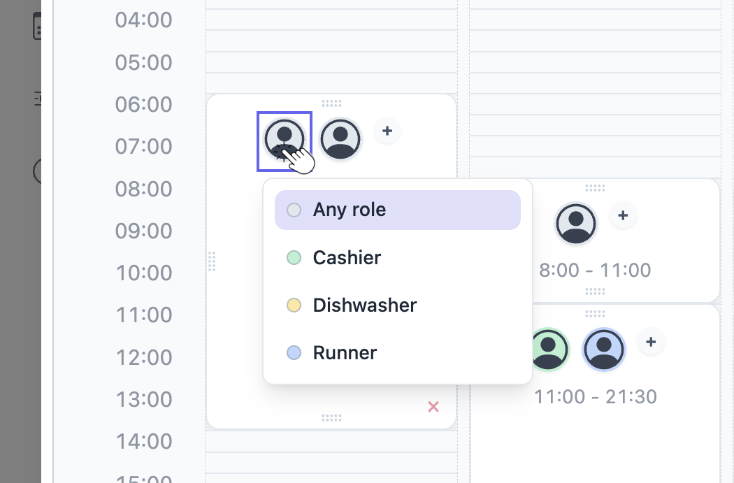 Role assigned to a staff marker